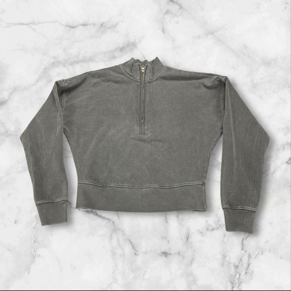 Talentless Scott Disick Womens Cropped Top 1/4 Zip Size S - Gray‎